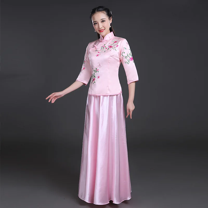 Для женщин вечерние Винтаж Qipao новые летние свадебные платье подружки невесты Китайский элегантный воротник-стойка Cheongsam Длинные Праздничное платье