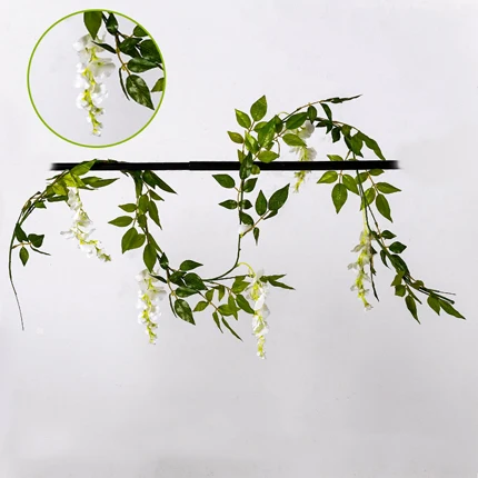 white Xuanxiaotong 180 см Wisteria Искусственные цветы из ротанга Свадебные цветы украшение арки Настенный декор поддельные цветы лозы - Цвет: white