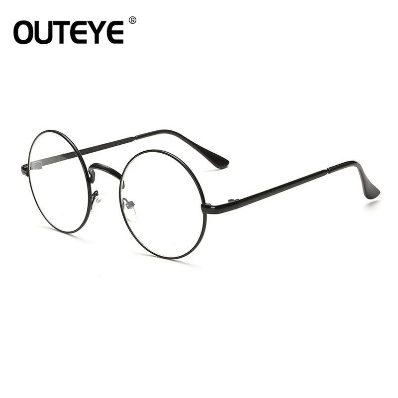OUTEYE Новый Для мужчин женщин круглые очки с прозрачными линзами Мужская Ретро Nerd