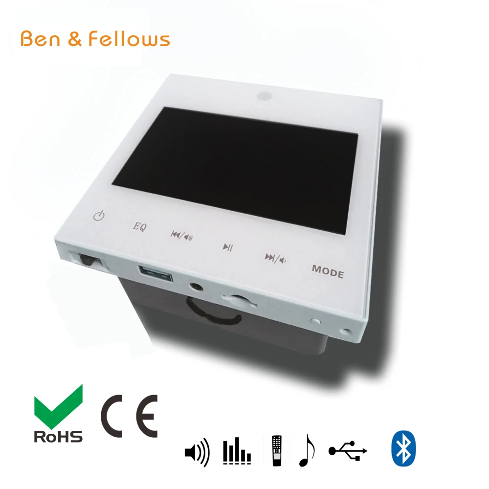 Ben& Fellows 115102 настенный цифровой аудио усилитель с беспроводным пультом дистанционного управления/ЖК-экраном, поддерживает USB/SD/AUX/BT/FM