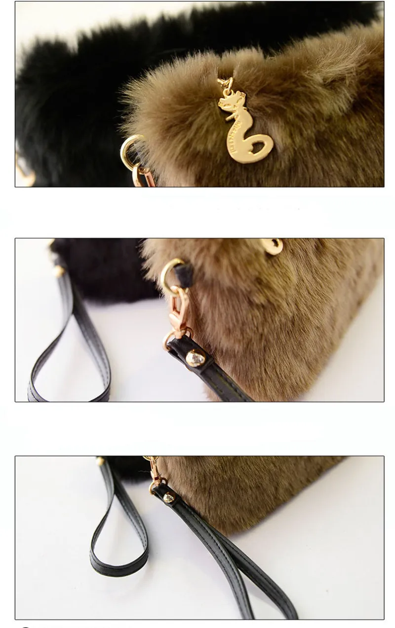 Женский кошелек Модный женский зимний плюшевый пушистый клатч из искусственного