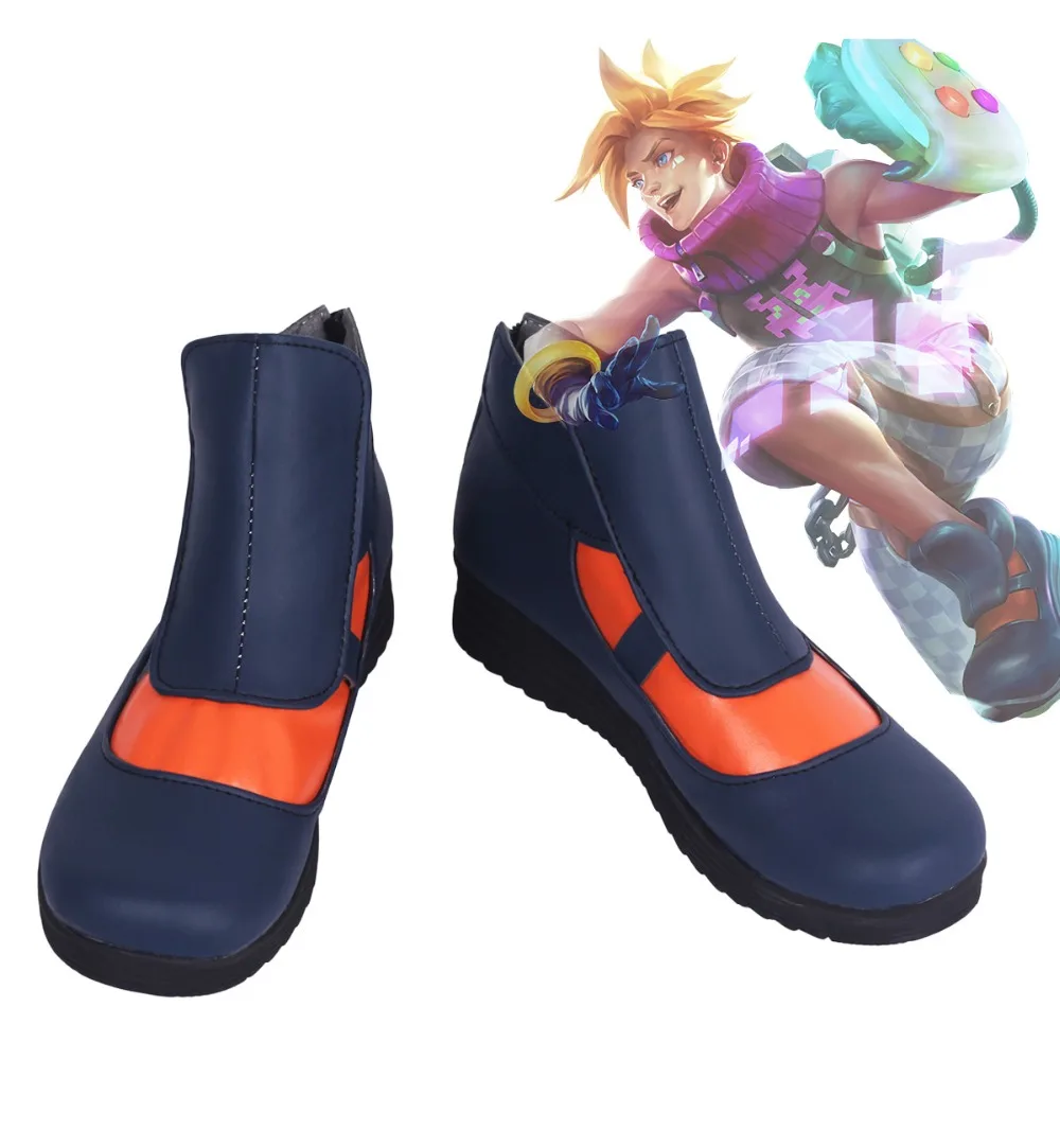 Сапоги Ezreal для косплея аркадных игр хит продаж обувь LOL Blue унисекс сапоги