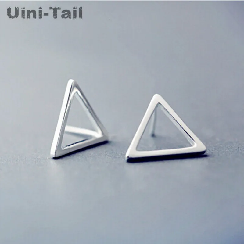 Uini-Tail Популярные Простые геометрические треугольные серьги из стерлингового