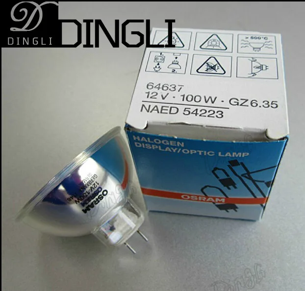 10pcs/Lot 12V100W Halogen Lamp Osram 64637 NAED 54223 EBV LIF A1/271 Microscope Lighting GZ6.35 Reflector Long Life Bulb|long life incandescent light