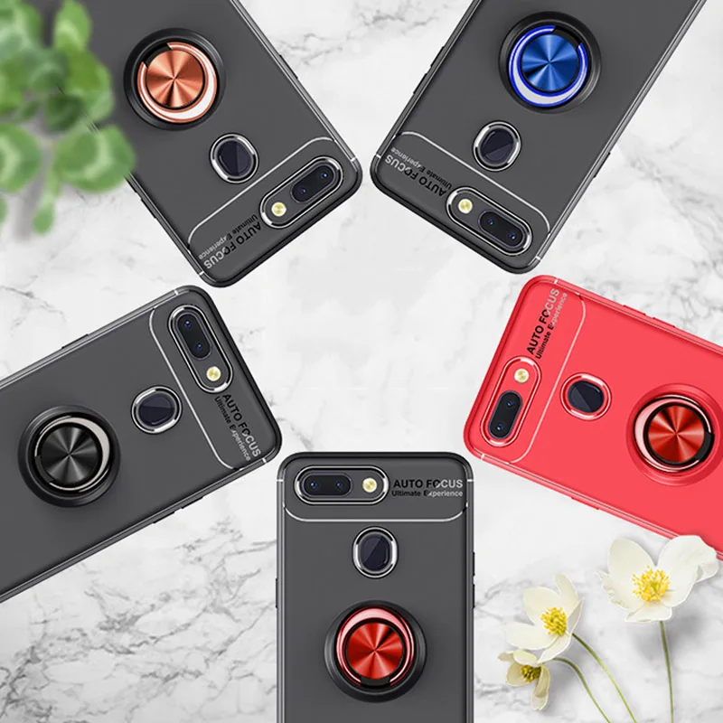 Case For OPPO R11 R9 A59 F1S Plus 360 Degree Rotation Ring Holder Magnetic Car Stand Phone Cover With Finger Kickstand |