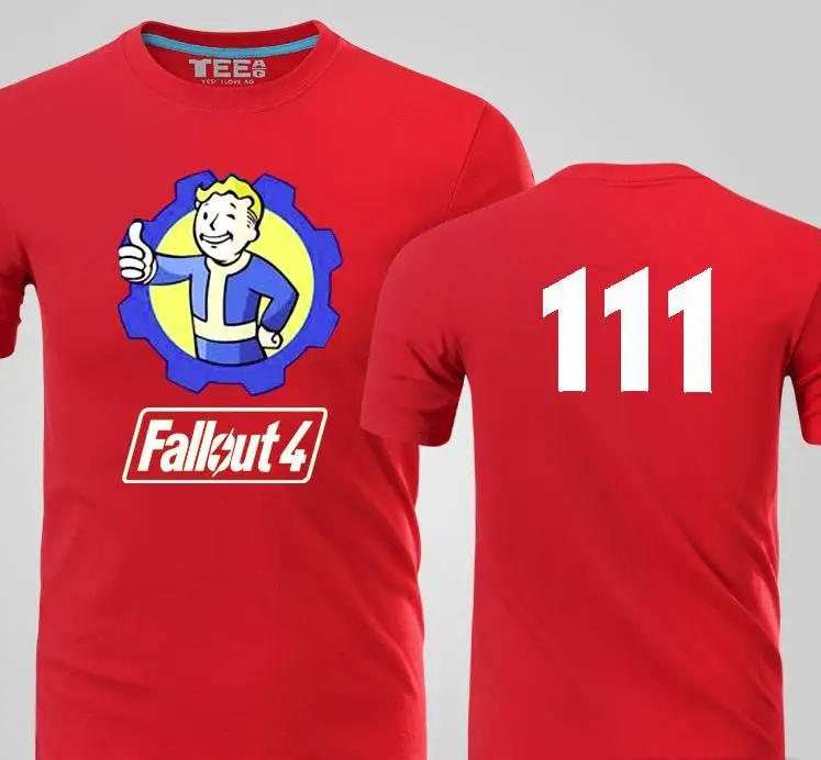 Футболки с принтом игры Fallout 4 111, мужские топы, летние повседневные футболки с коротким рукавом, хлопок, футболка высокого качества