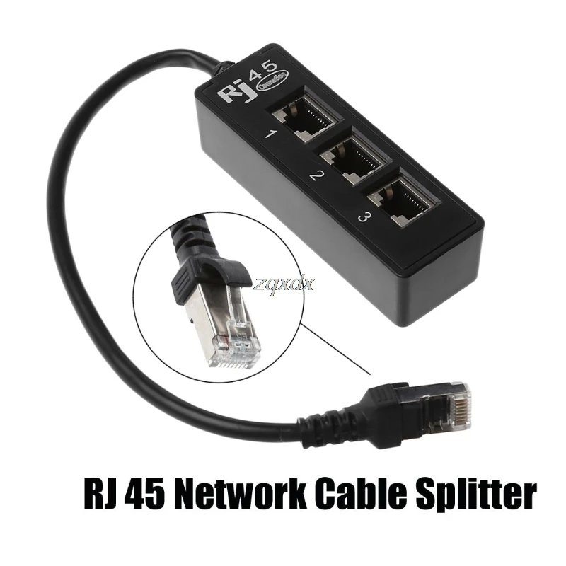 LAN Ethernet Cable Splitter Network RJ45 1 Male To 3 Female Connector Adapter Whosale&ampDropship | Безопасность и защита