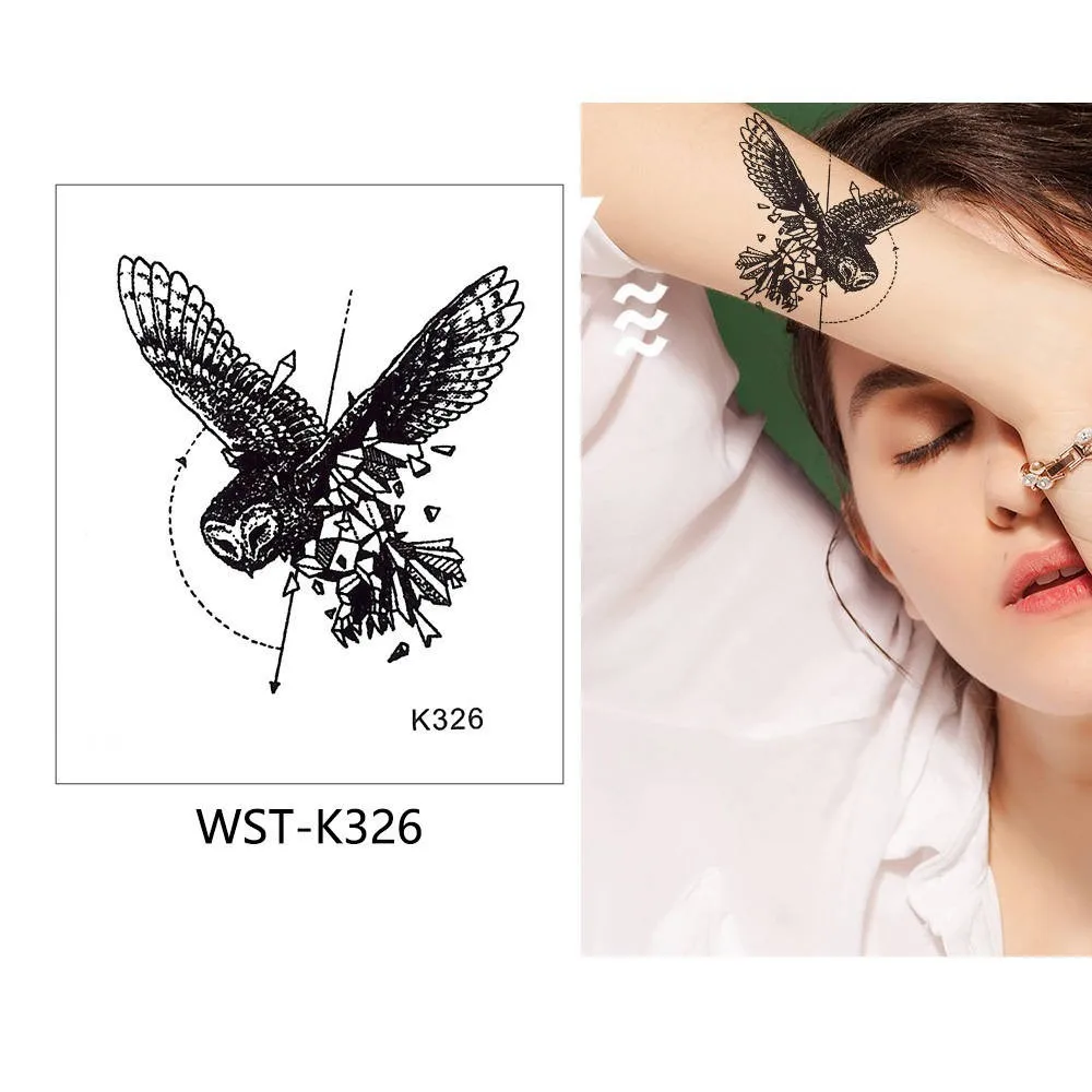 WST-K326 Яркие 1 лист, цветные Временные татуировки, наклейки, поддельные татуировки, Модные животные, флеш-тату, водонепроницаемые, маленькие, боди-арт, для мужчин и женщин - Цвет: WST-K326