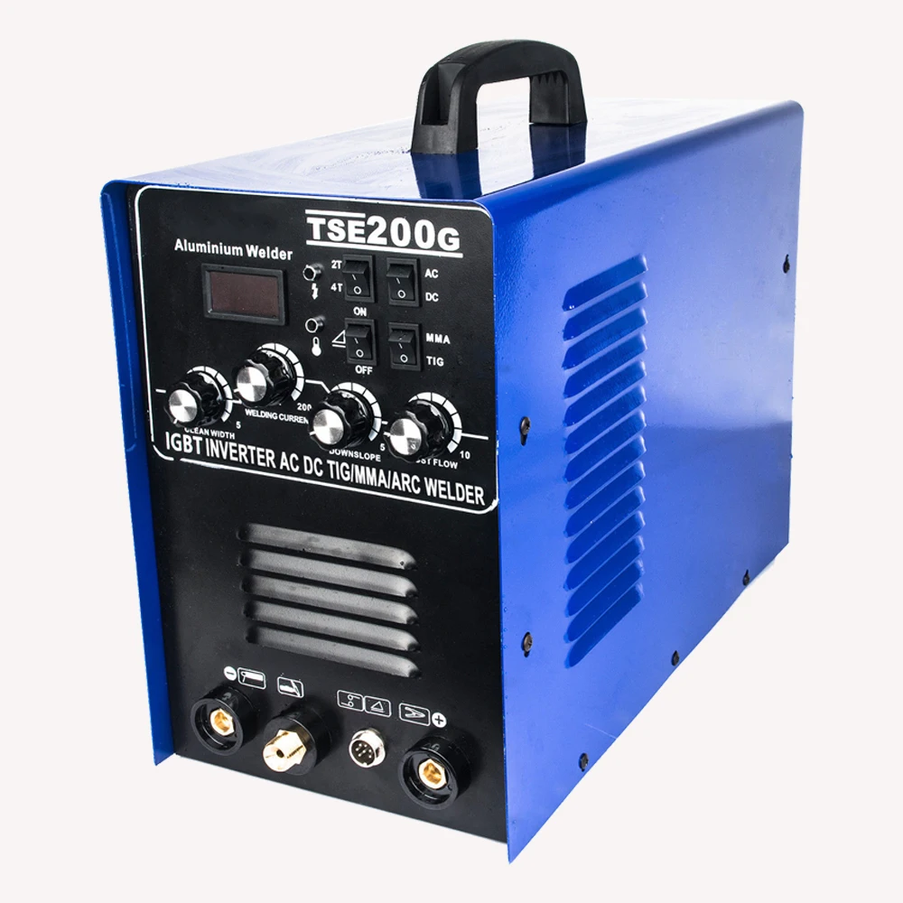 AC DC TIG/MMA/ARC алюминиевый сварочный аппарат поколения 220V и аксессуары TSE200G