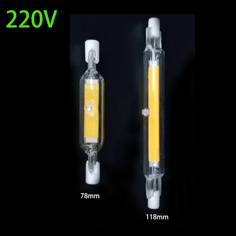 220V 78 мм 118 мм R7S Светодиодная лампа с регулируемой яркостью 6 Вт 10 Вт J118 AC 220 В 110 В COB Светодиодный прожектор Замена галогенного прожектора R7S лампы без мерцания - Испускаемый цвет: 220V