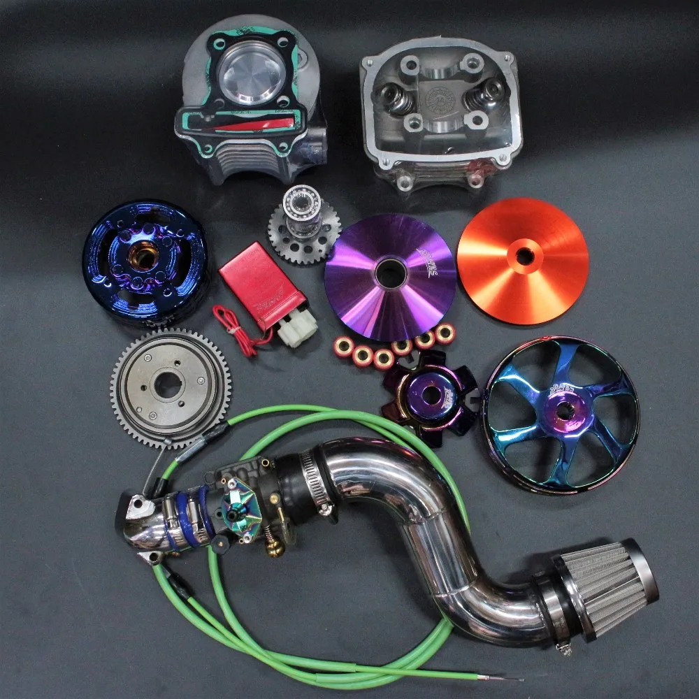 Bigg bore для GY6, 125,150, цилиндр, 170cc, а12, головка, вариатор, cdi, бендиксб колокол, глушитель, тюнинг