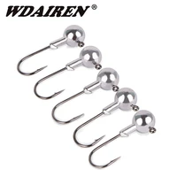 5pcslot high quality lead head hook jigs bait fishing hooks for soft lure fishing tackle carbon steel size 3 5g5g7g10g14g