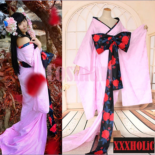 [Акция] аниме XXXHOLiC Итихара Юко Cageling розовое платье-кимоно Хэллоуин карнавал