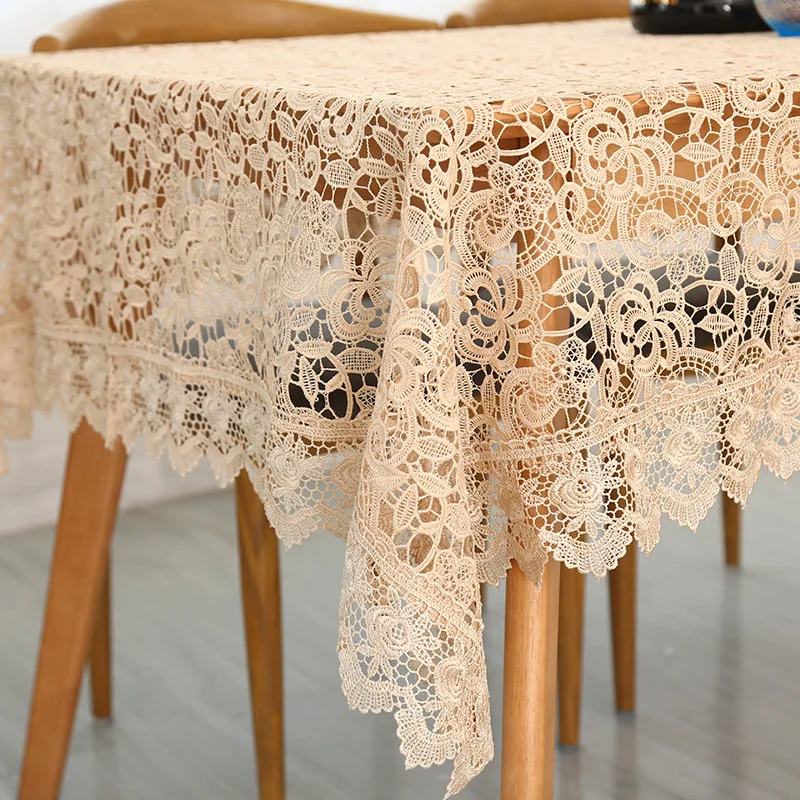 New Style Full Hollow Embroidered Table Cloth Square Lace Crocheted Tablecloth Home Decor Dining Cover Kitchen &amp4 | Дом и сад