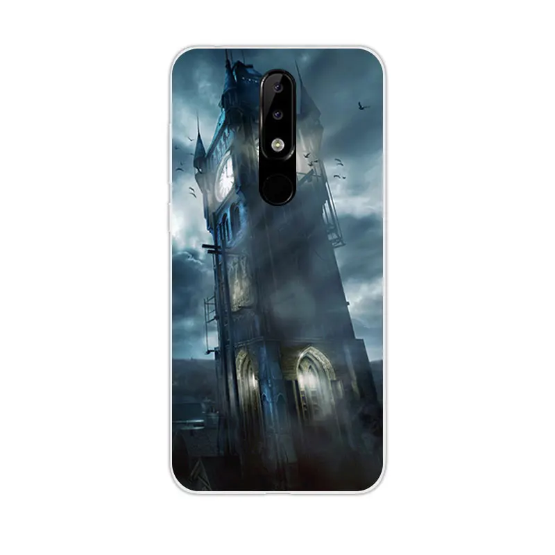 Мягкие силиконовые чехлы для Nokia 5 1 Plus задняя крышка из ТПУ с концом волка
