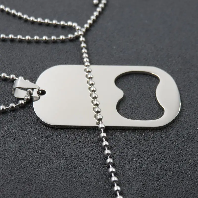 Высокая полированная нержавеющая сталь открывалка для бутылок ожерелье Мода