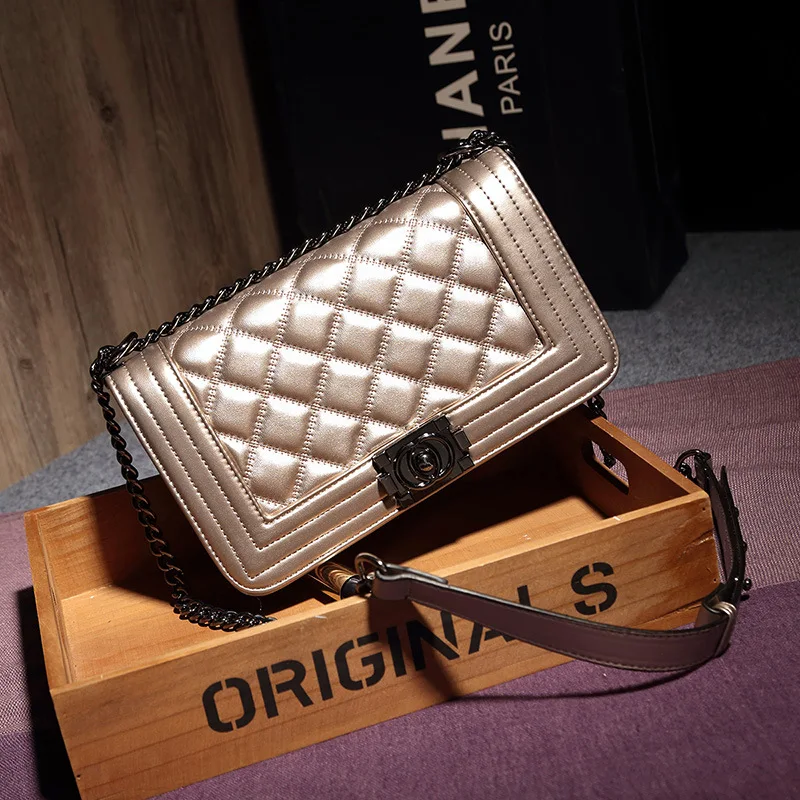 2017 роскошные сумки женские дизайнерские винтажные брендовые Большие Цепи