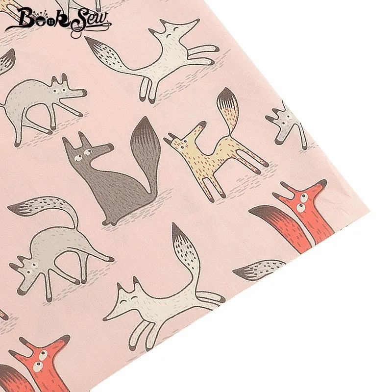 Booksew 100% хлопчатобумажная ткань с изображением животных розовые толстые четверти