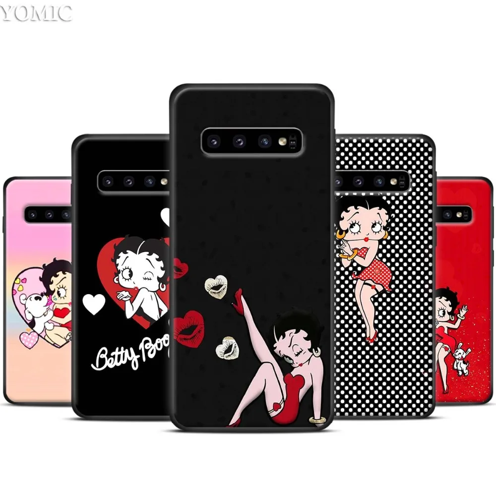 Betty Boop черный силиконовый чехол для samsung Galaxy S10 S10e S8 S9 плюс S7 A40 A50 A70 Note 8 9 мягкий чехол