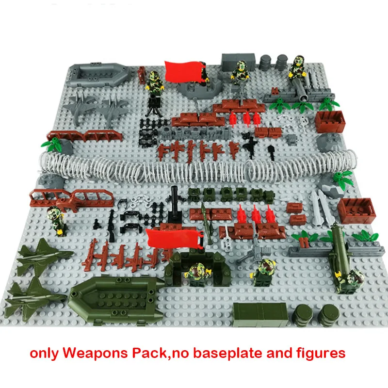 

Military Scene Accessories Cannon plane Guns Kits Building Blocks MOC Weapons Pack Toys WW2 Series Bricks