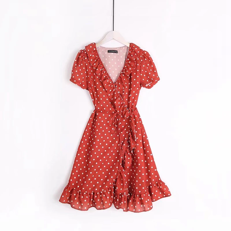 Корейская мода Для женщин шифона с принтом boho Повседневное V шеи Урожай Цветочные