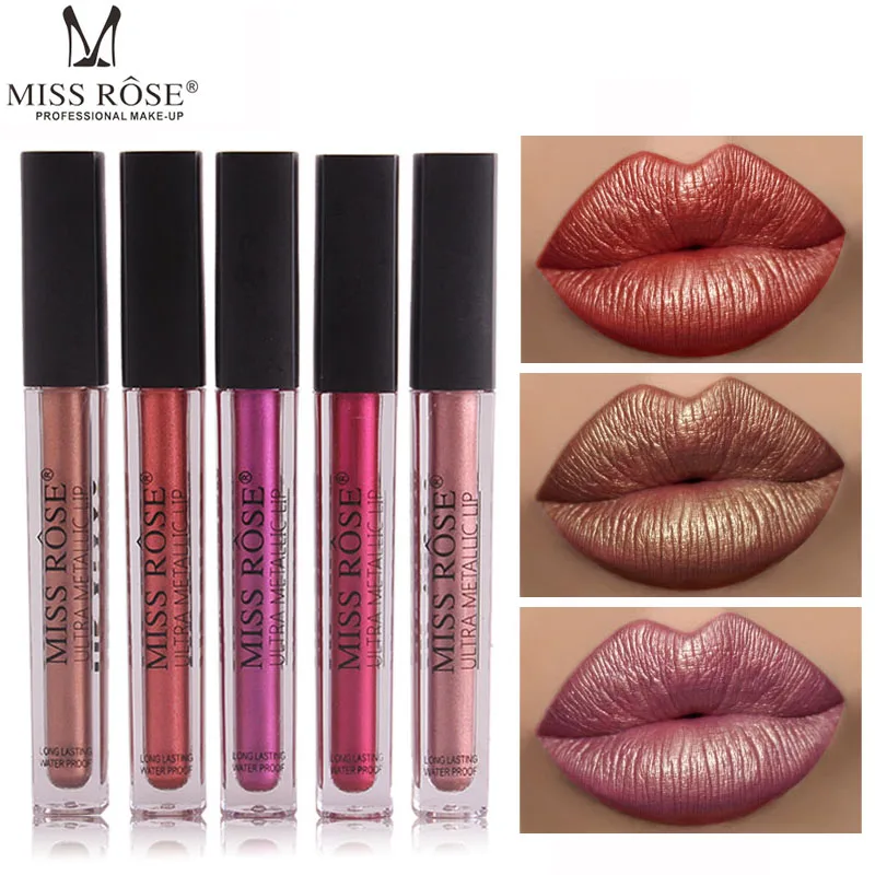 Miss Rose новые помады с металлическим оттенком блестящие красивые сексуальные