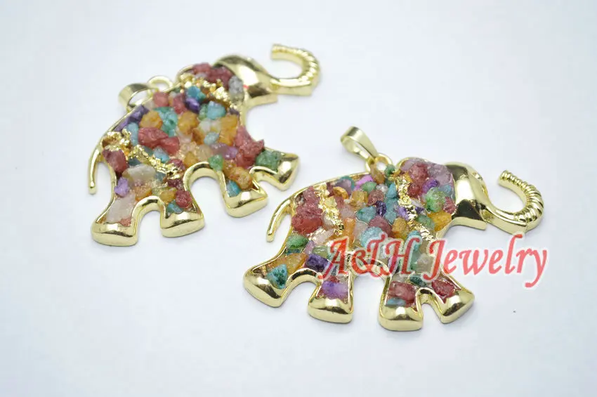 5 шт. Новое поступление Большой браслет со слоном золотистого цвета 35x60 мм с