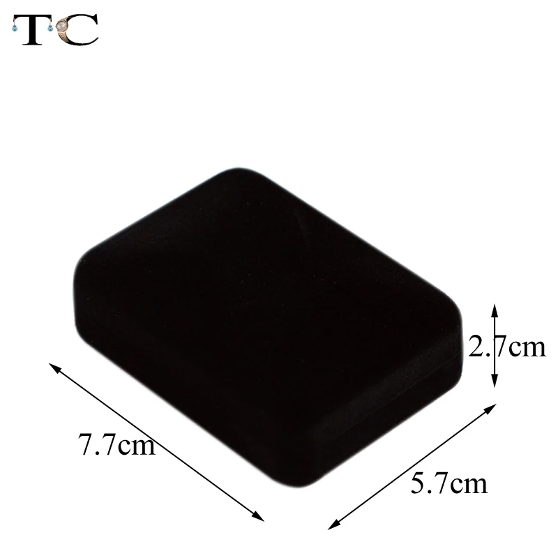 Черная бархатная коробка высокое качество квадратная для ювелирных изделий
