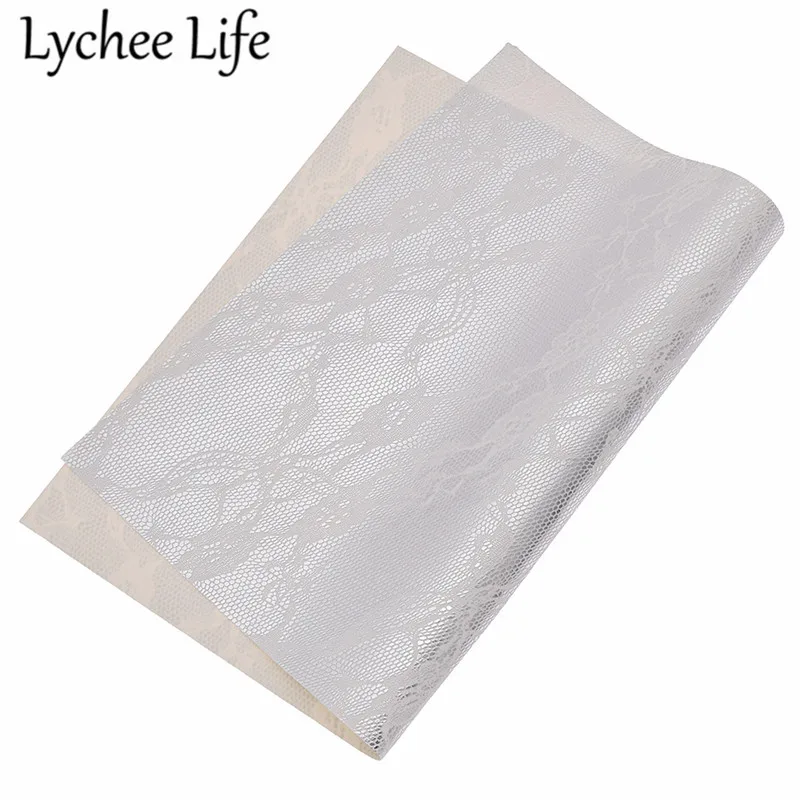 Lychee Life кружево цветок тиснением искусственная кожа ткань A4 21x29 см ПВХ ткань DIY домашнее шитье, ремонт аксессуары для одежды - Цвет: 1