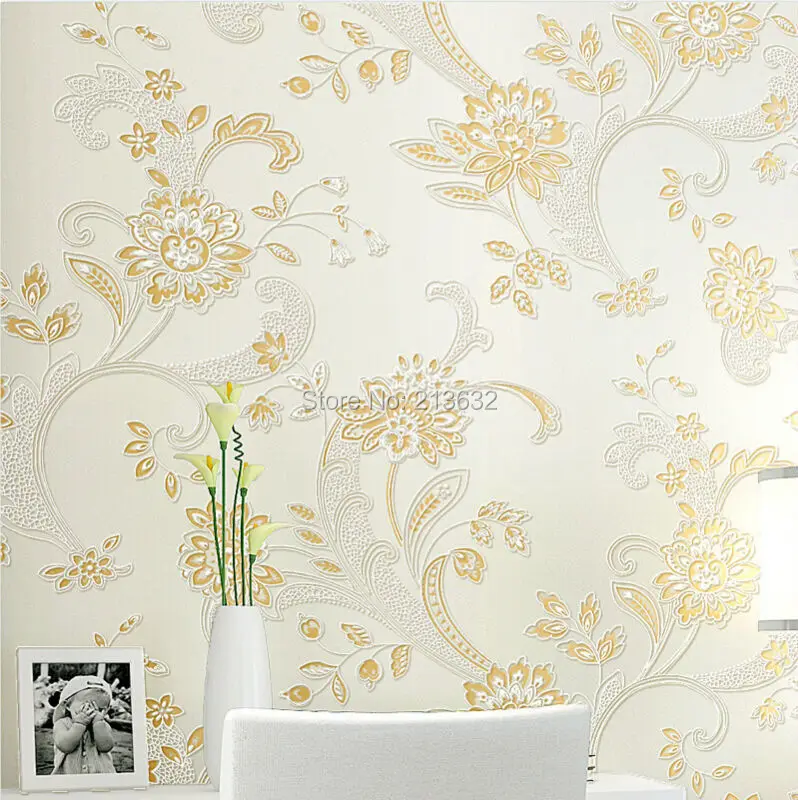 bars ZXqz 33 The television background wall _ pastoral non-woven wallpaper romantic flower bedroom living room TV bar | Дом и сад
