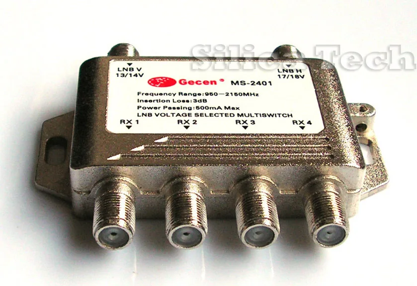 Gecen 2x4 13V/18V in 4 out Satellite LNB V/H multi switch MS 2401|gecen| |