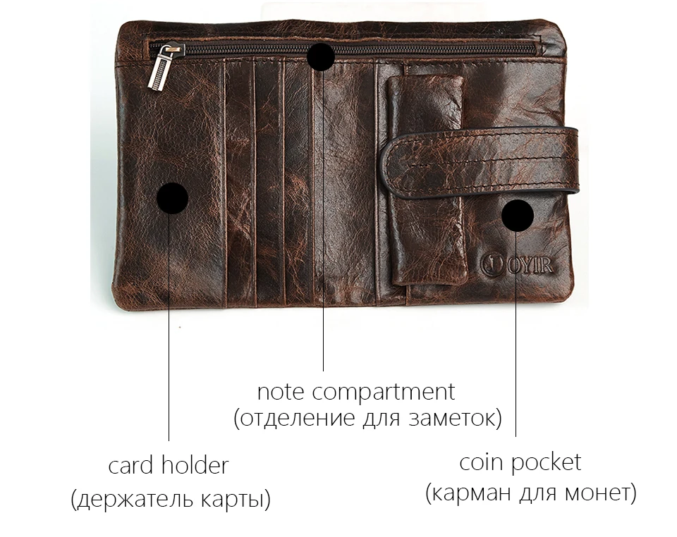 JOYIR, Новое поступление, мужской кошелек из натуральной кожи, мужской кошелек, мужской кошелек из натуральной кожи, Мужской винтажный короткий кошелек для монет и 63