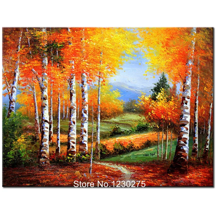 Алмазная мозаика Осеннее пейзажное дерево полностью квадратное/Круглое сверло 5d