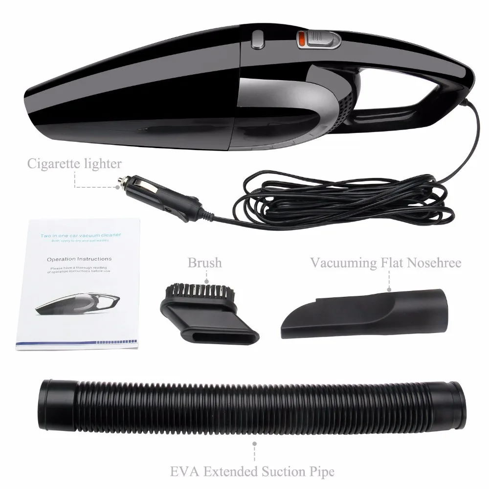 

4800pa New Design 120W Portable Car Vacuum Cleaner Wet And Dry Dual Use Auto Cigarette Lighter Hepa Filter 12V