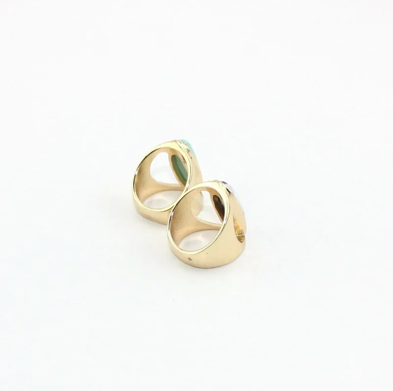 [JIMORE] Geometric Oval Stone Rings Fashion Finger Jewelry for Women Green Blue Natural Ring Party Cocktail ANN1216 | Украшения и