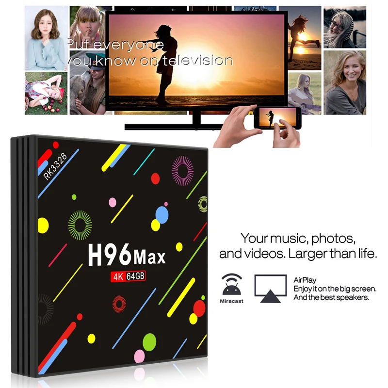 XGODY Smart Android TV BOX Media Player H96MAX 4+64G Nougat RK3328 Quad Core 4K Bluetooth Support HDMI WiFi Set top Box | Электроника