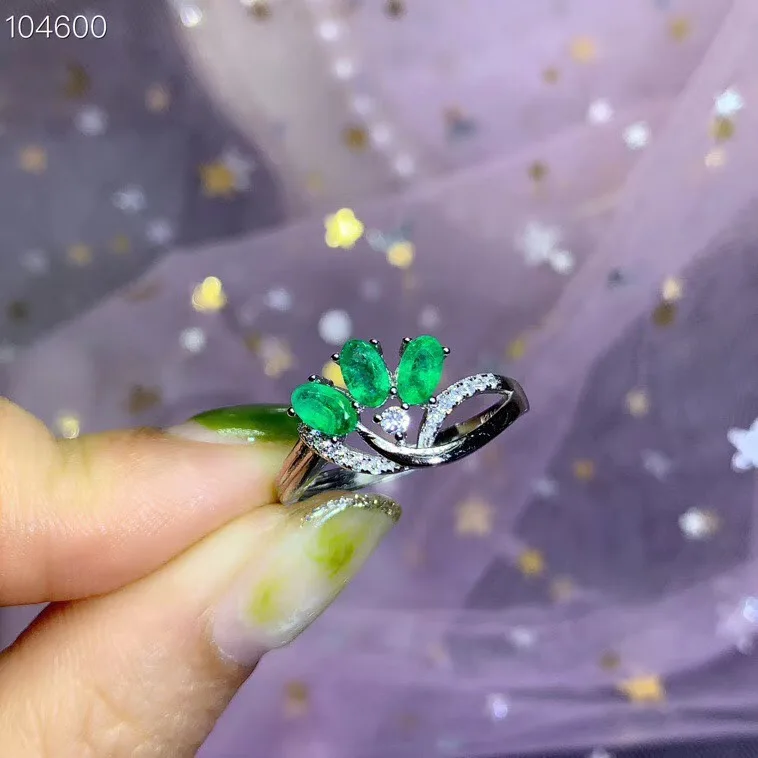 Изящное Новое зелёный Изумрудный камень серебряное кольцо для женщин король как подарок Корона кольцо натуральный камень хорошего цвета изысканное украшение подарок