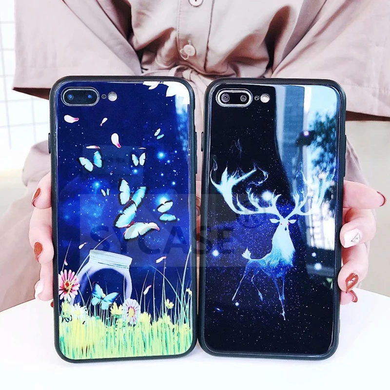 SYCASE световой пятнистости Стекло чехол для телефона OPPO R9 R9S R11 R11S R15 мечта R17 Plus все