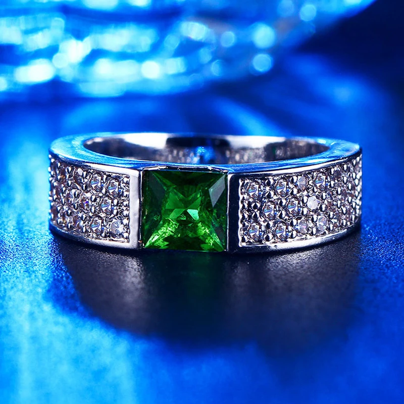 Dodo 585 модные обручальные кольца для женщин квадратный зеленый камень кристалл