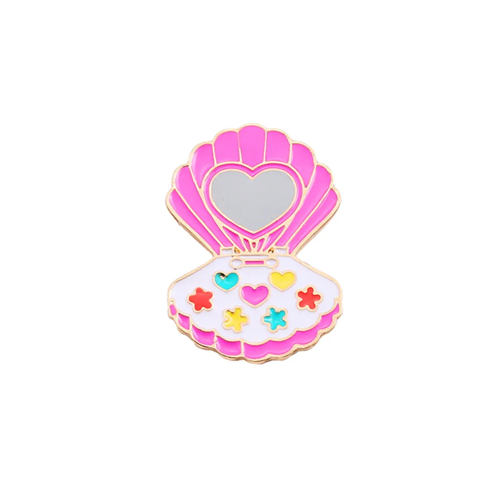 Новинка 2020 г. модная Милая брошь в виде Красной пудры с белой эмалью персикового