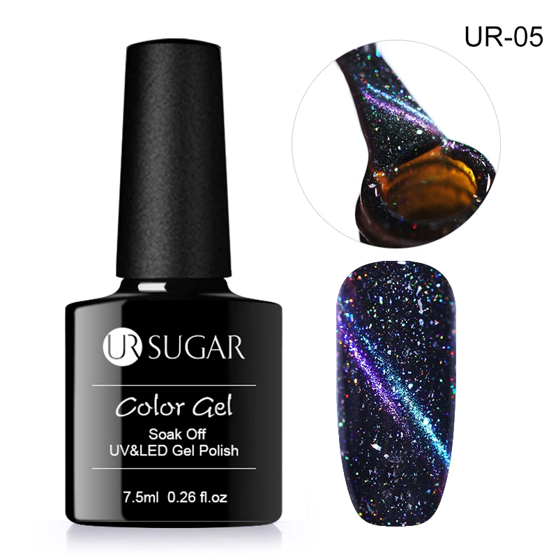 Ur Sugar 7,5 мл голографический 3D Гель-лак «кошачий глаз» полуперманентный замачиваемый Гель-лак для ногтей - Цвет: UR-05