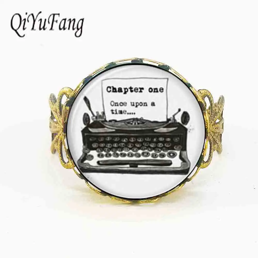 Новинка 2017 модная старая машинка для письма Винтажное кольцо Once Upon A Time ювелирное