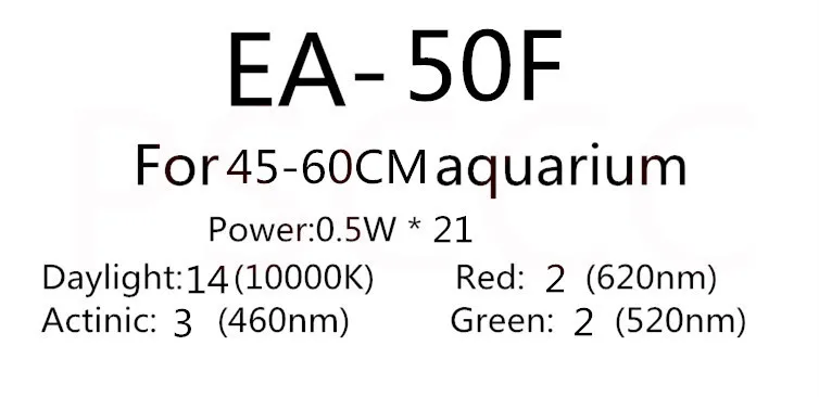 EA-50F 100-240V 30-45/45-55/60-80/90-100/120-140 см аквариум 4 цвета светодиодный светильник ing садок для рыбы светильник с лампой выдвижной кронштейны - Цвет: EA-50F