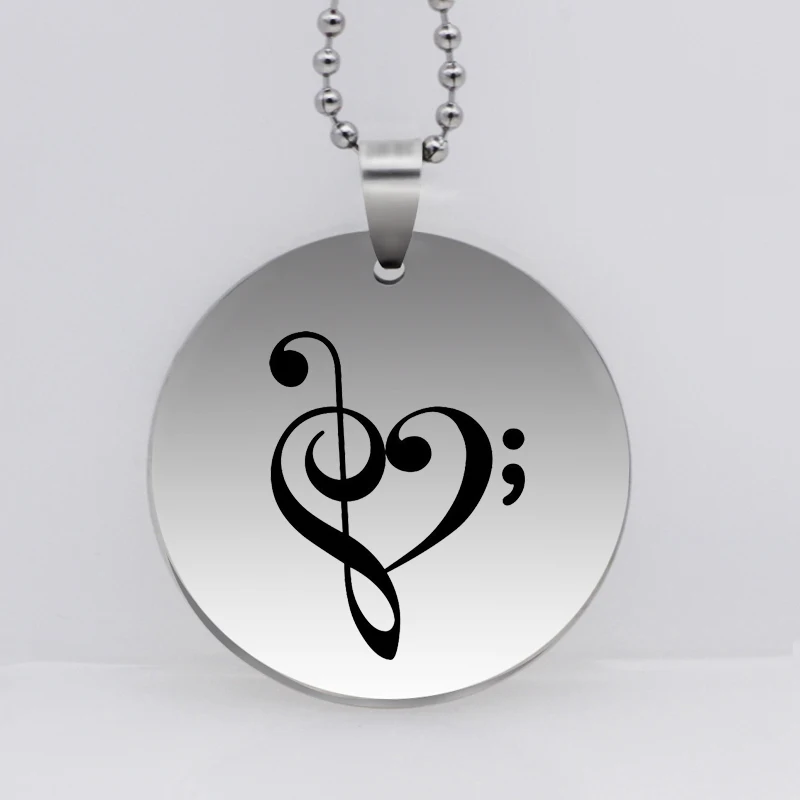 Лапа Печати из нержавеющей стали осознание музыкальный кулон в форме точки с