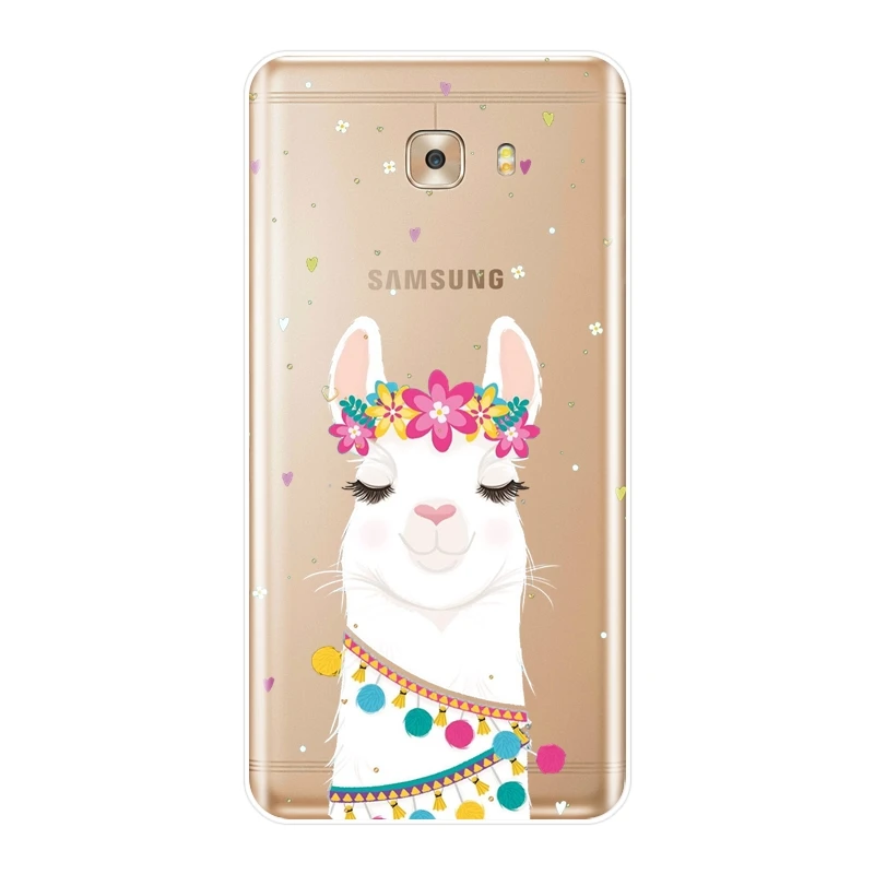 Чехол для телефона Samsung Galaxy C5 C7 C8 силиконовый чехол Kawaii милый Альпака животное