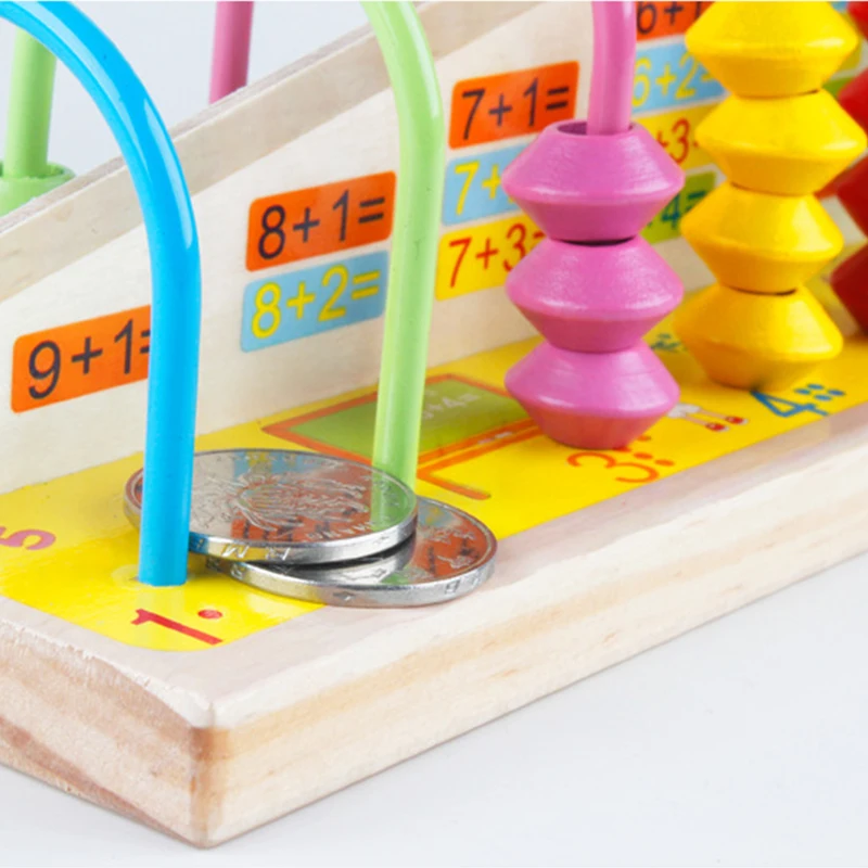 1 шт. деревянные детские математические игрушки Abacus радужные цветные бусины