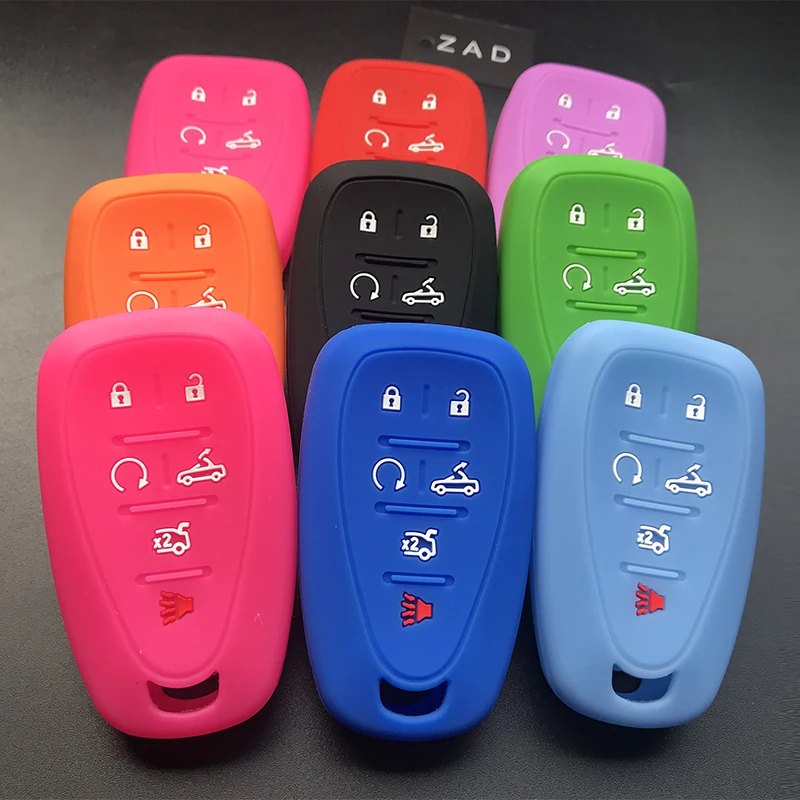 ZAD Silicone Car Key Cover Case For Chevrolet Chevy Camaro Keyless Entry 6 Buttons Smart Remote shell skin FOB Car-stying | Автомобили и