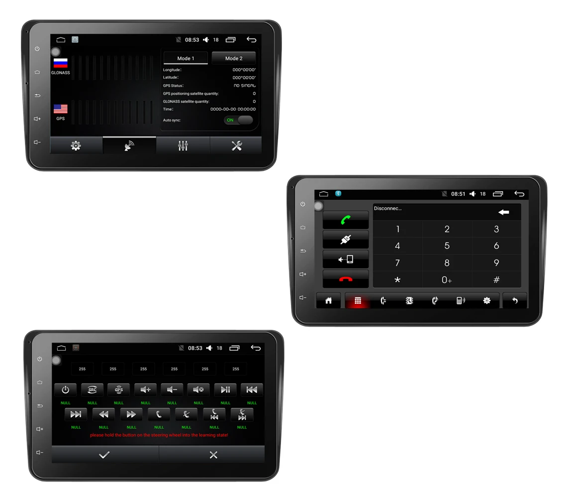8001 автомобильный мультимедийный плеер 2 Din Android 6.0.1 Quad-Core 8-дюймовый gps Wi-Fi Bluetooth