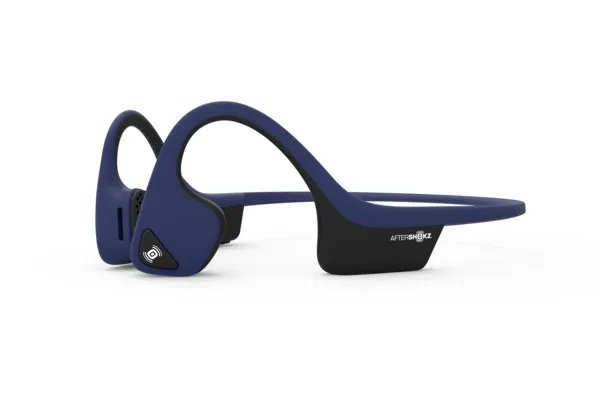 Синий Костная проводимость беспроводные Bluetooth наушники с микрофоном для спорта Aftershokz AS650 Trekz Air - Цвет: Синий