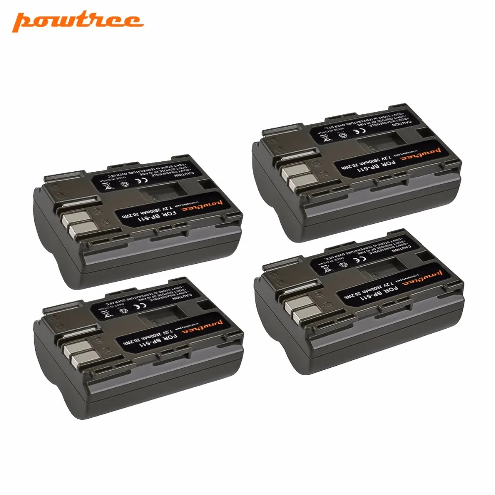 Аккумулятор Powtree 4x2800 мАч для фотоаппаратов Canon EOS 40D 300D 5D 20D 30D 50D 10D D60 G6 аккумулятор